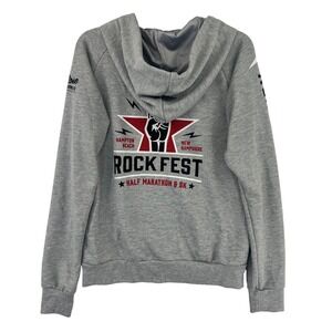 Ventures Endurance Rock Fest Hoodie Size L Grey Zip Up Half Marathon Smuttynose